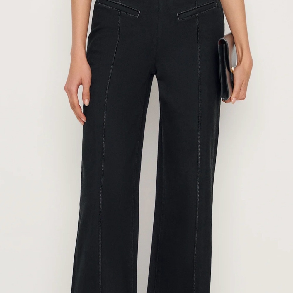 Reformation Arana Stretch Low Rise Black Wide-Leg Jeans